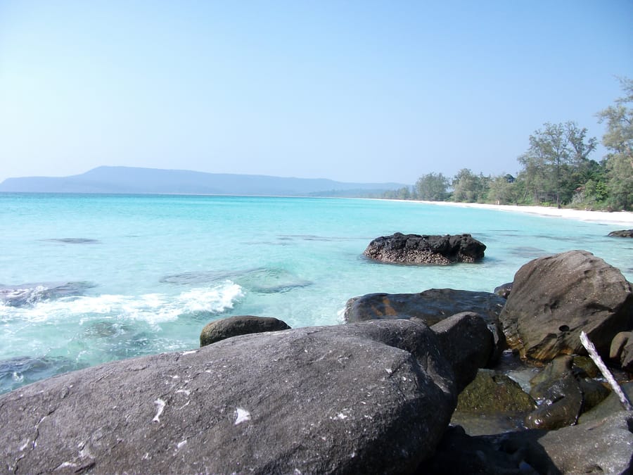 La playa de Sok San en el extremo tranquilo
